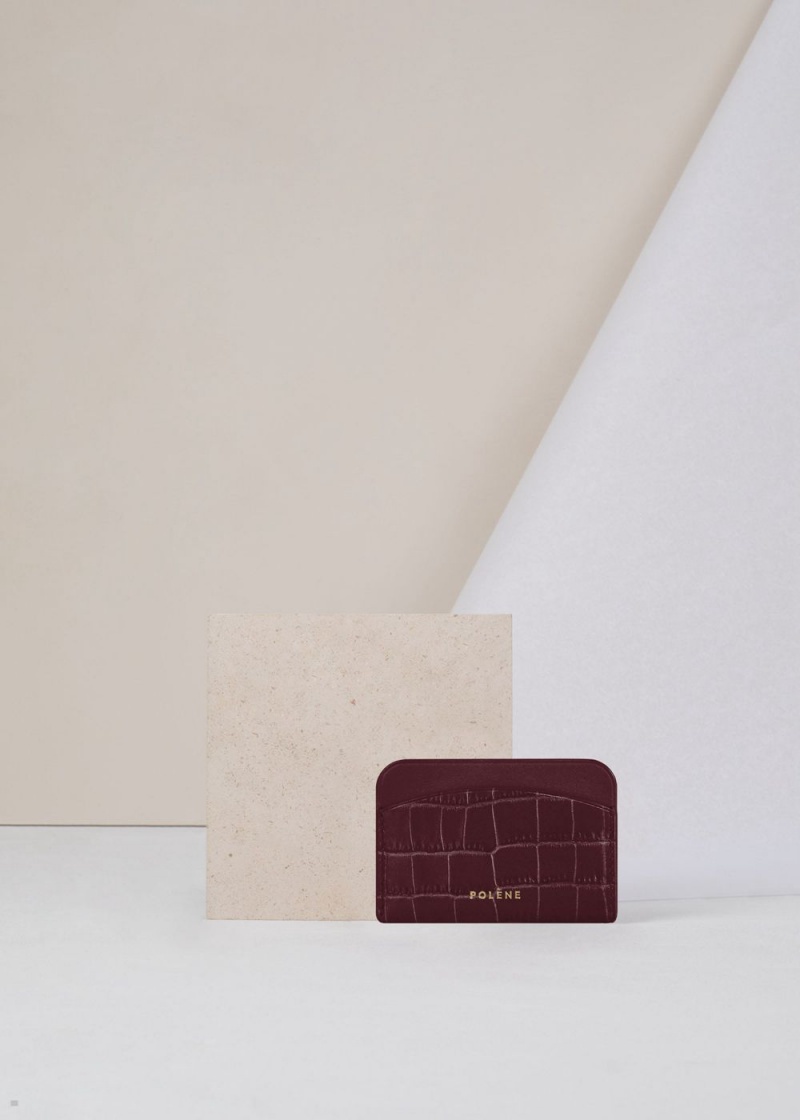 Portefeuilles Polene Card Holder Femme Bordeaux | 806-DXEYKQ